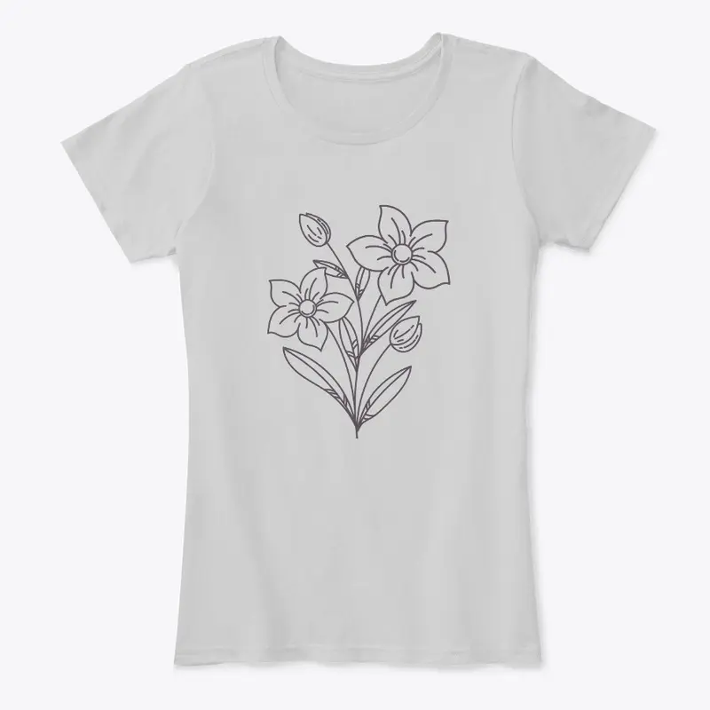 Flower Drawing FA002CG - Black