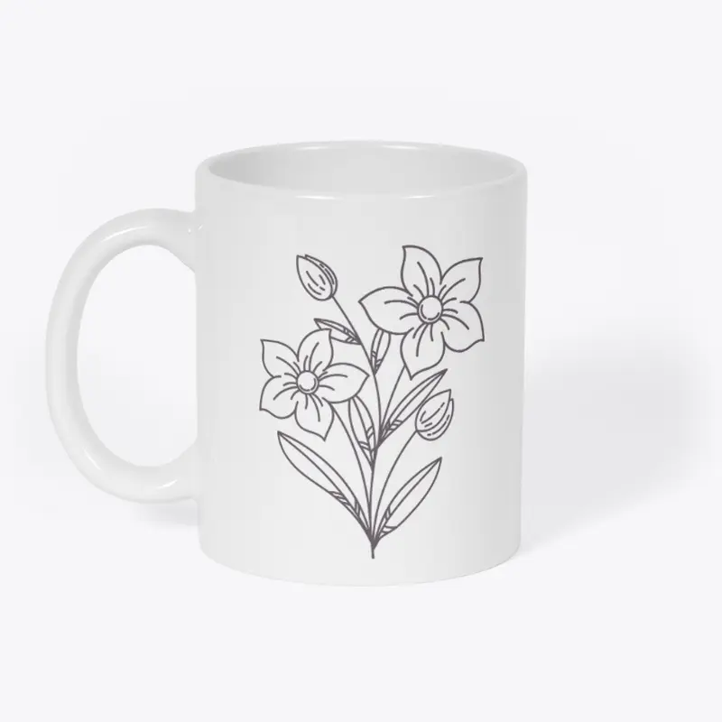 Flower Drawing FA002CG - Black